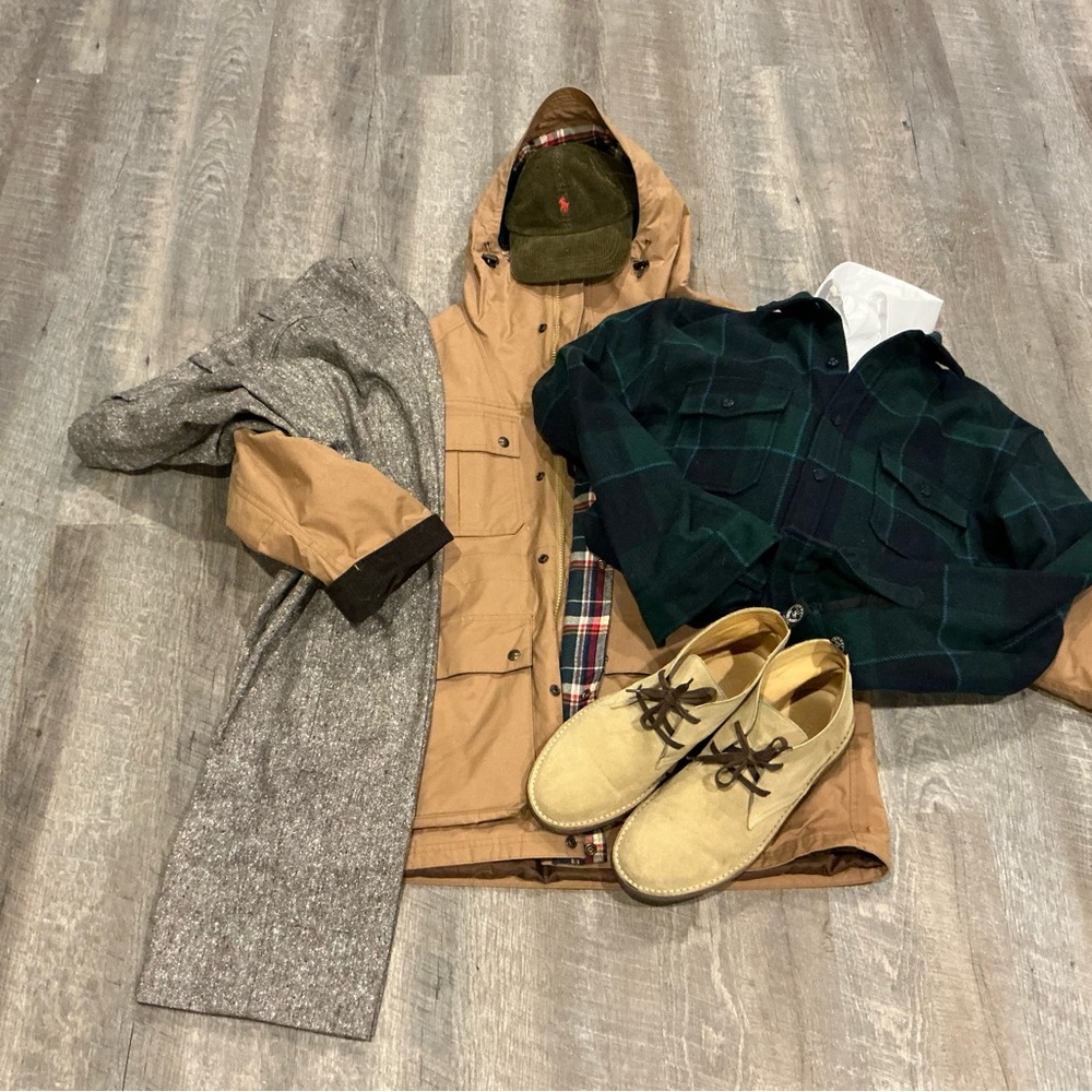 Lands' End Brown Hooded Field Jacket